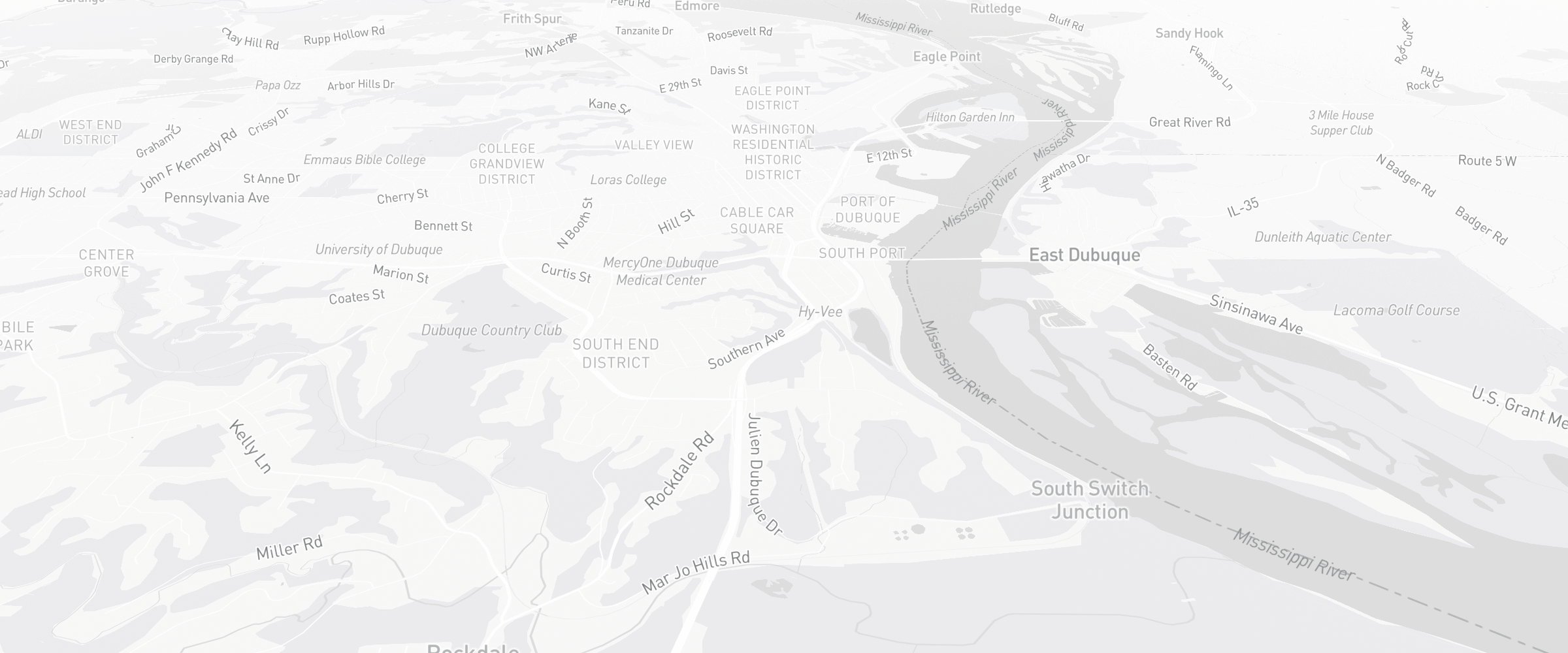 Neighborhood map of Dubuque, IA — the area served by Life Insurance Agents of Dubuque Group